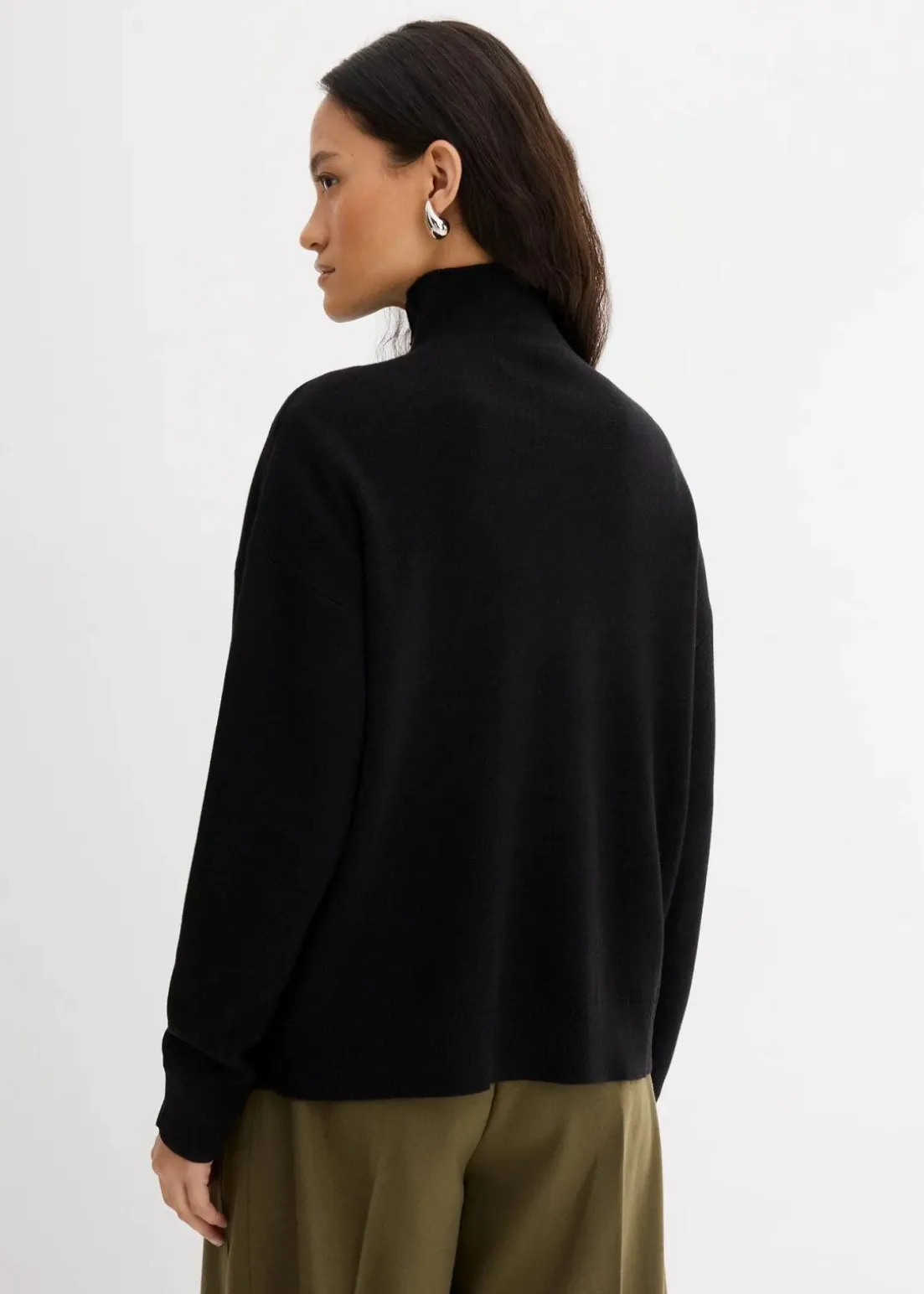 Pullover aus Viskose-Mix mit Reißverschlussdetail