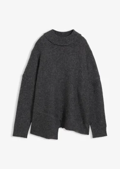 Pullover mit asymmetrischem Saumverlauf und Wollanteil