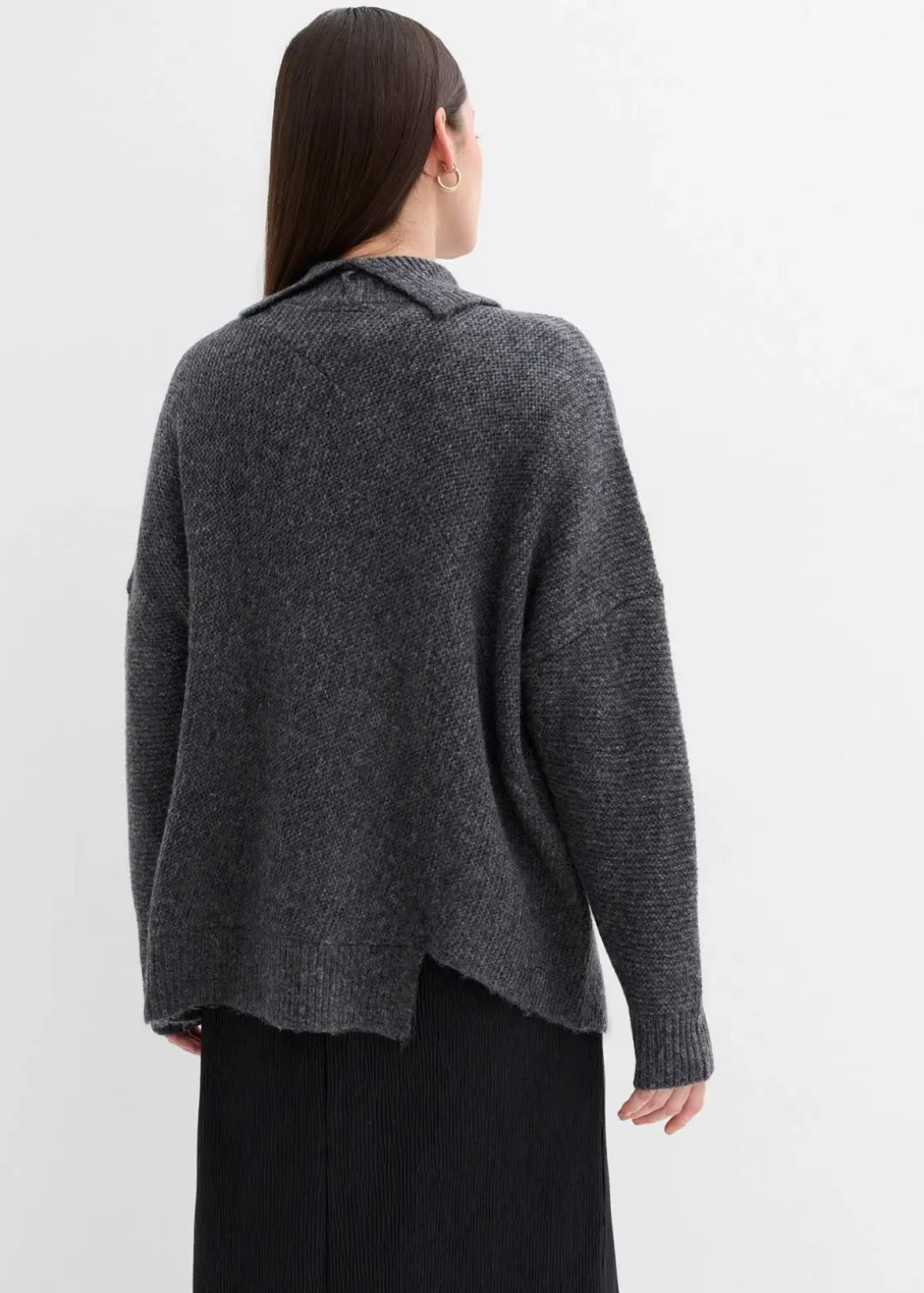 Pullover mit asymmetrischem Saumverlauf und Wollanteil
