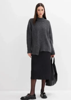 Pullover mit asymmetrischem Saumverlauf und Wollanteil
