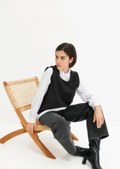 Pullover mit Blusen-Einsatz