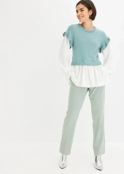 Pullover mit Blusen-Einsatz