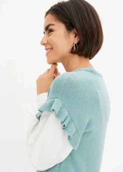 Pullover mit Blusen-Einsatz