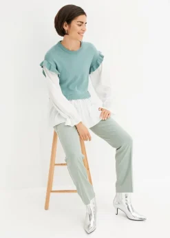 Pullover mit Blusen-Einsatz