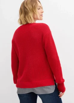 Pullover mit Bluseneinsatz