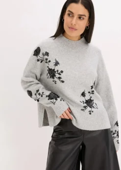 Pullover mit Pailettenstickerei