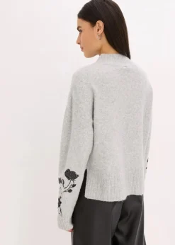 Pullover mit Pailettenstickerei