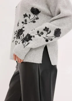 Pullover mit Pailettenstickerei