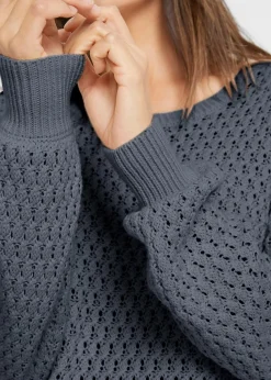 Pullover mit Strukturstrick aus Baumwollmix
