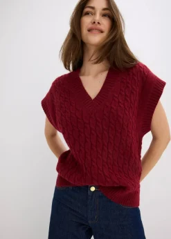 Pullunder mit Zopfmuster