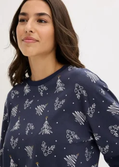 Pyjama aus reiner Baumwolle mit Glitzerdruck