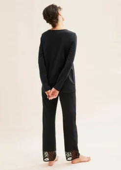 Pyjama mit zartem Mesh