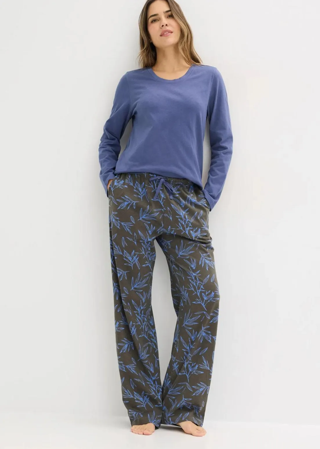 Pyjama (3-tlg.Set) aus reiner Baumwolle