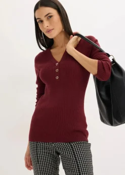 Rippenpullover mit Viskose