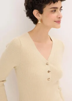 Rippenpullover mit Viskose