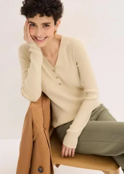 Rippenpullover mit Viskose