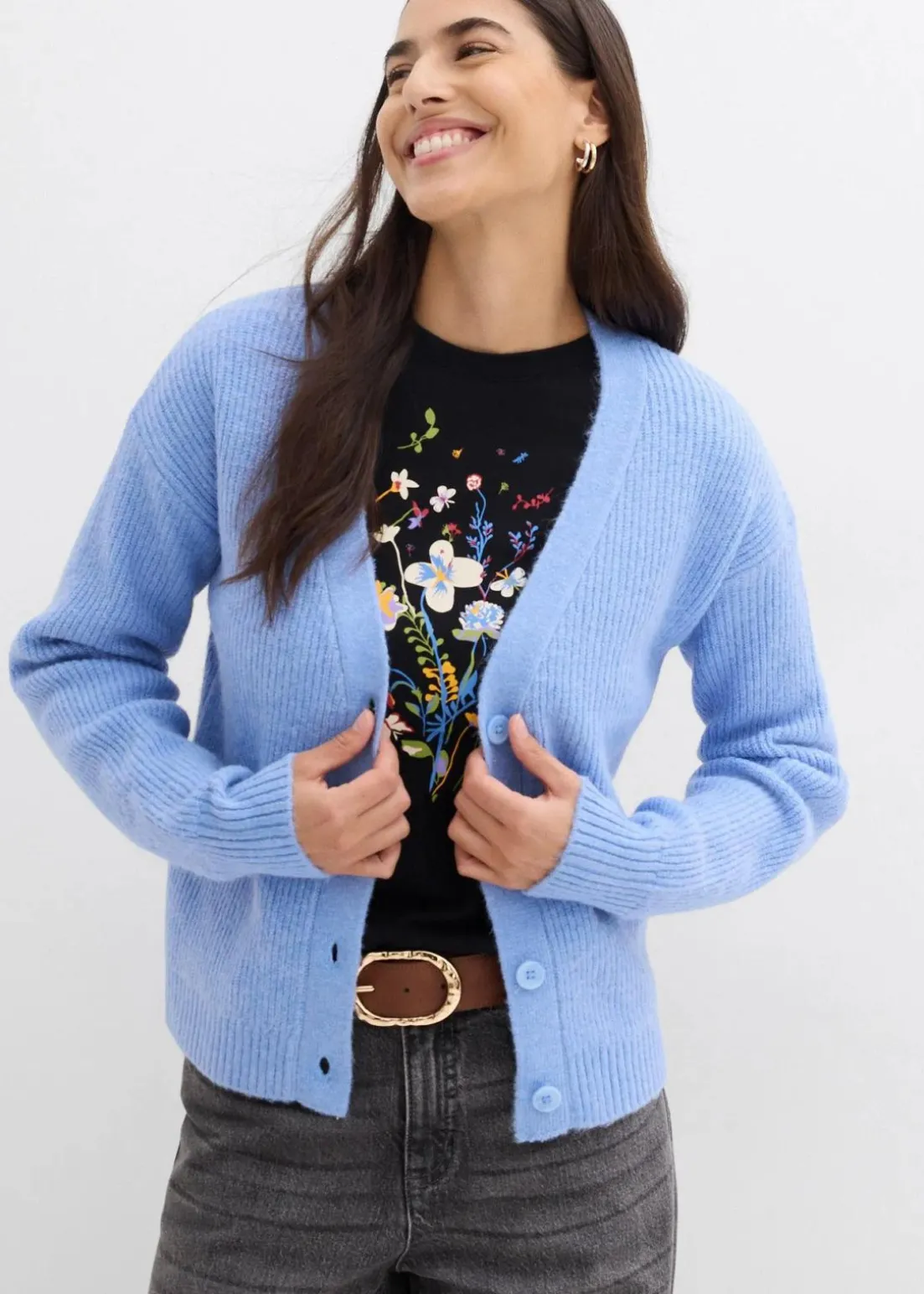 Rippenstrick Cardigan