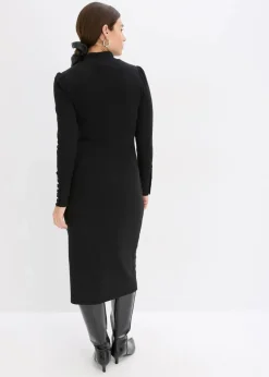 Ripp-Jerseykleid aus Viskose-mix