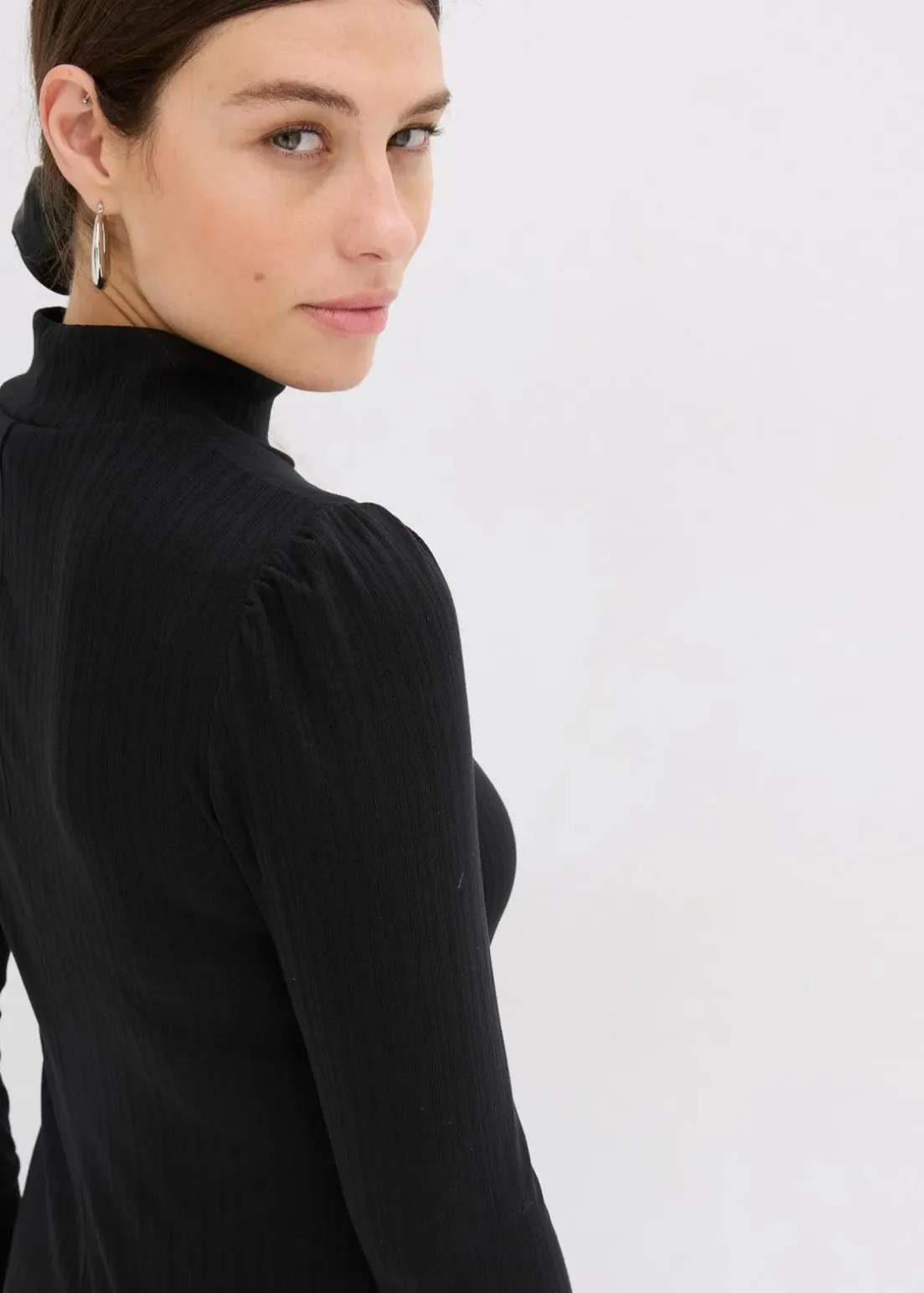 Ripp-Jerseykleid aus Viskose-mix