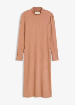 Ripp-Jerseykleid aus Viskose-mix