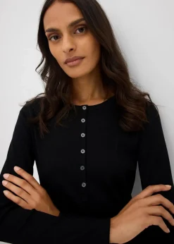 Rippkleid aus elastischem Baumwoll-Mix