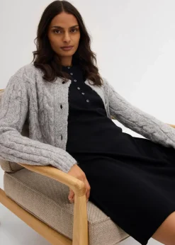 Rippkleid aus elastischem Baumwoll-Mix