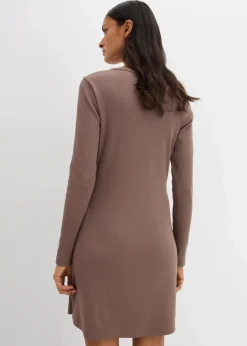 Rippkleid aus elastischem Baumwoll-Mix