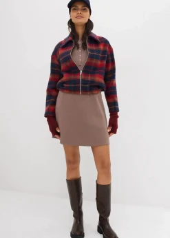 Rippkleid aus elastischem Baumwoll-Mix