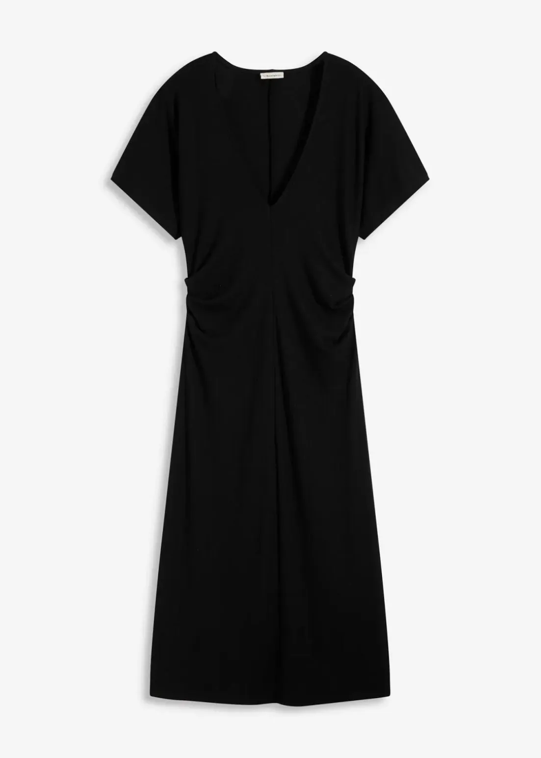 Rippkleid aus Jersey mit seitlicher Raffung