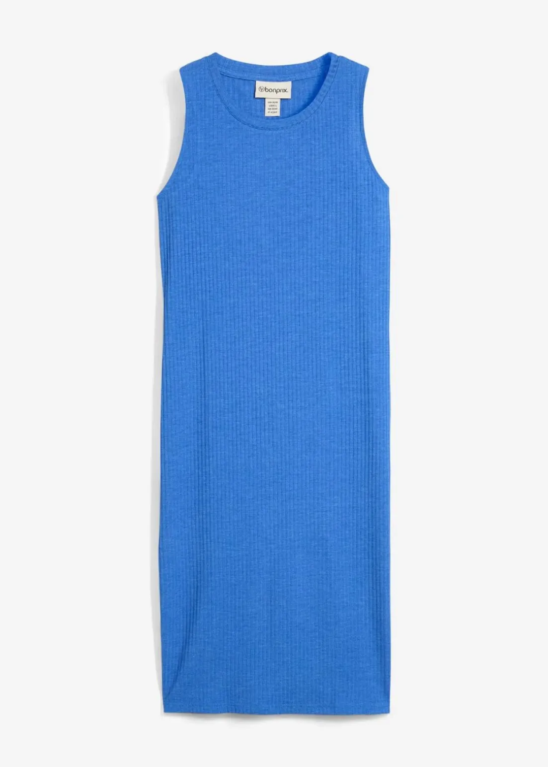 Rippkleid mit seitlichen Schlitzen aus Viskose-Mix