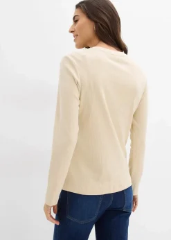 Ripp-Langarmshirt aus reiner Baumwolle