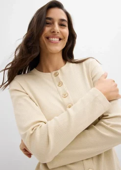 Ripp-Langarmshirt aus reiner Baumwolle