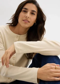 Ripp-Langarmshirt aus reiner Baumwolle