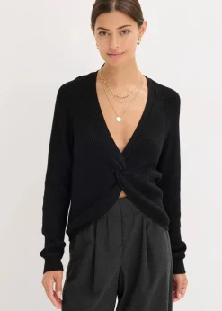 Ripp-Pullover aus fließendem Viskose-Mix