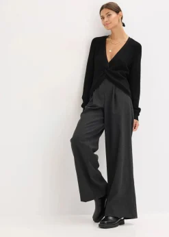 Ripp-Pullover aus fließendem Viskose-Mix