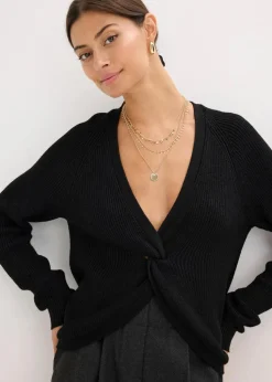 Ripp-Pullover aus fließendem Viskose-Mix