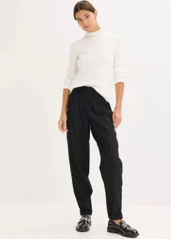 Ripp-Pullover aus fließendem Viskose-Mix