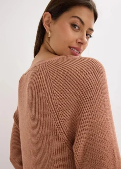 Ripp-Pullover aus fließendem Viskose-Mix