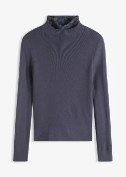 Ripp-Pullover aus fließendem Viskose-Mix