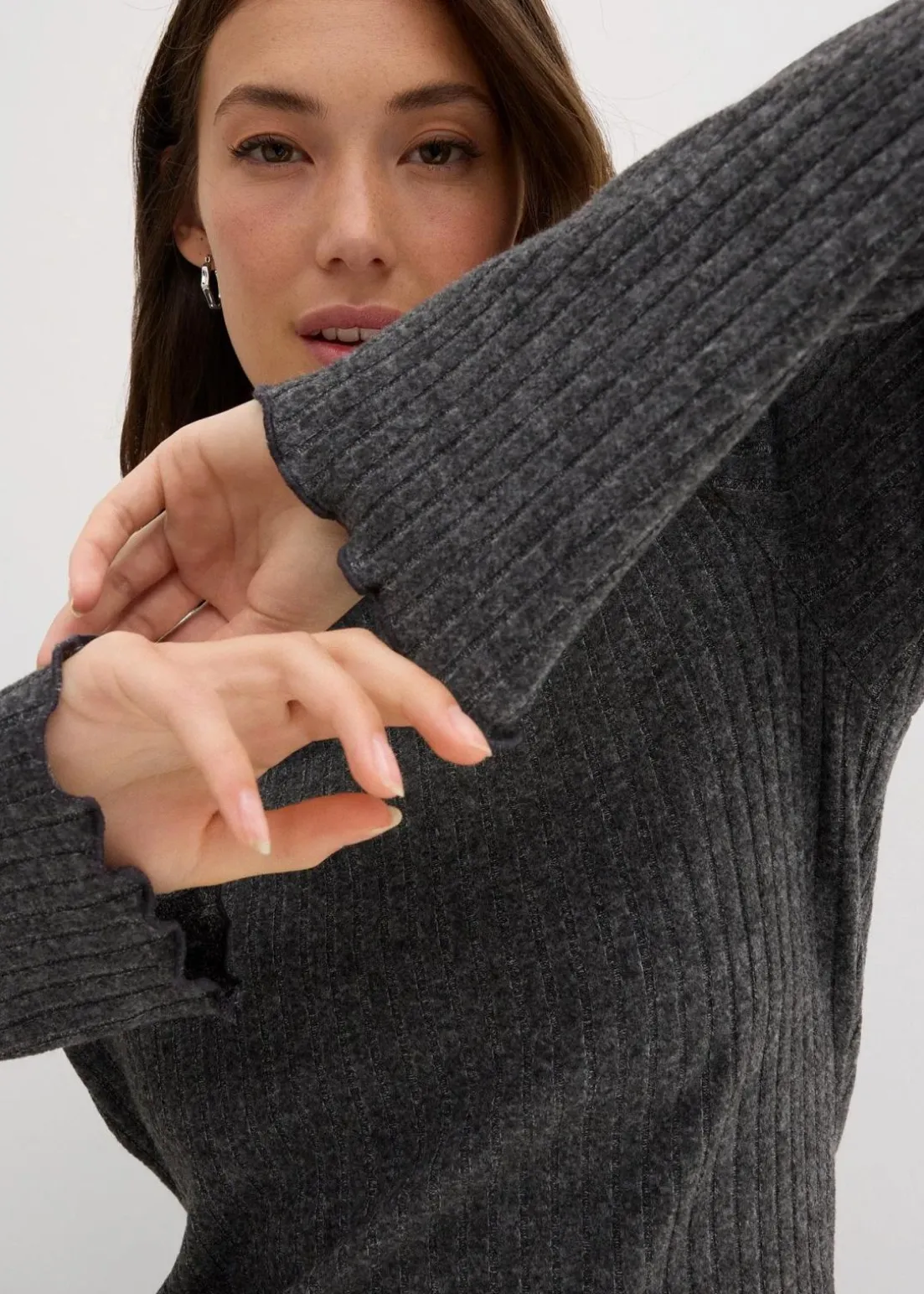 Rippshirt aus softem Viskose-Mix