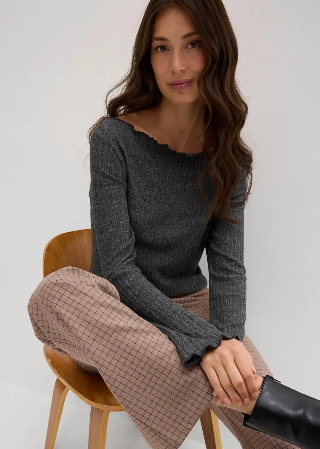 Rippshirt aus softem Viskose-Mix