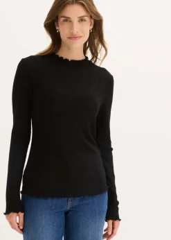 Rippshirt aus Viskose-Mix