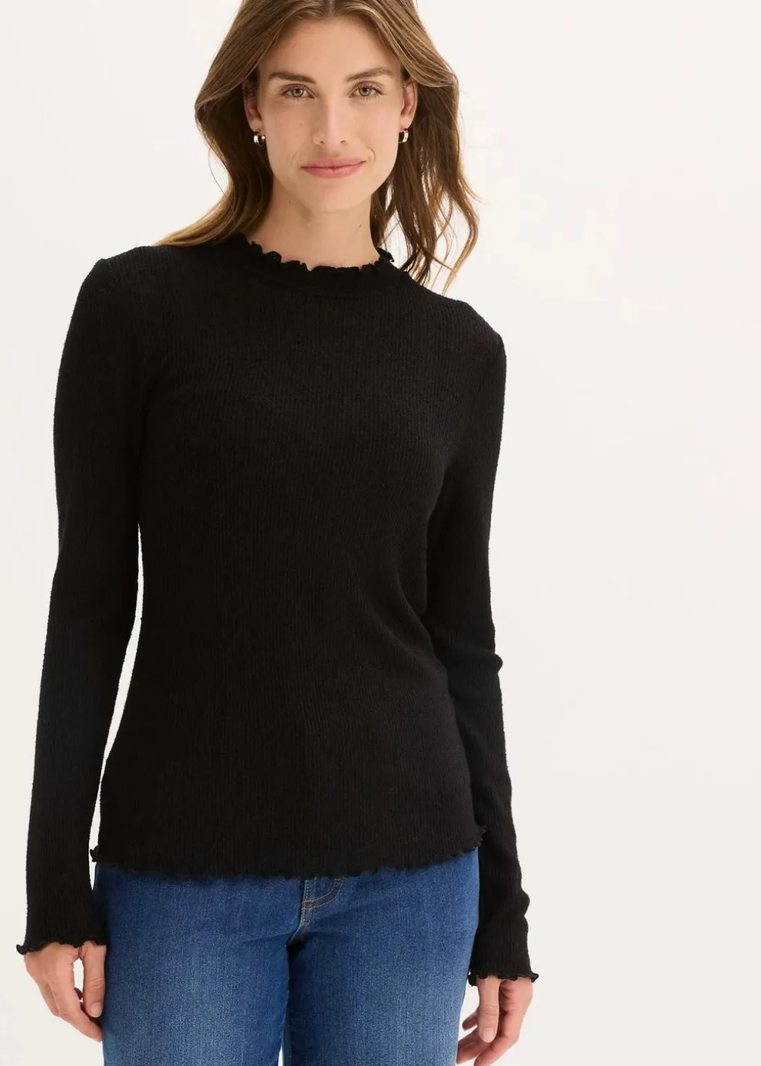 Rippshirt aus Viskose-Mix