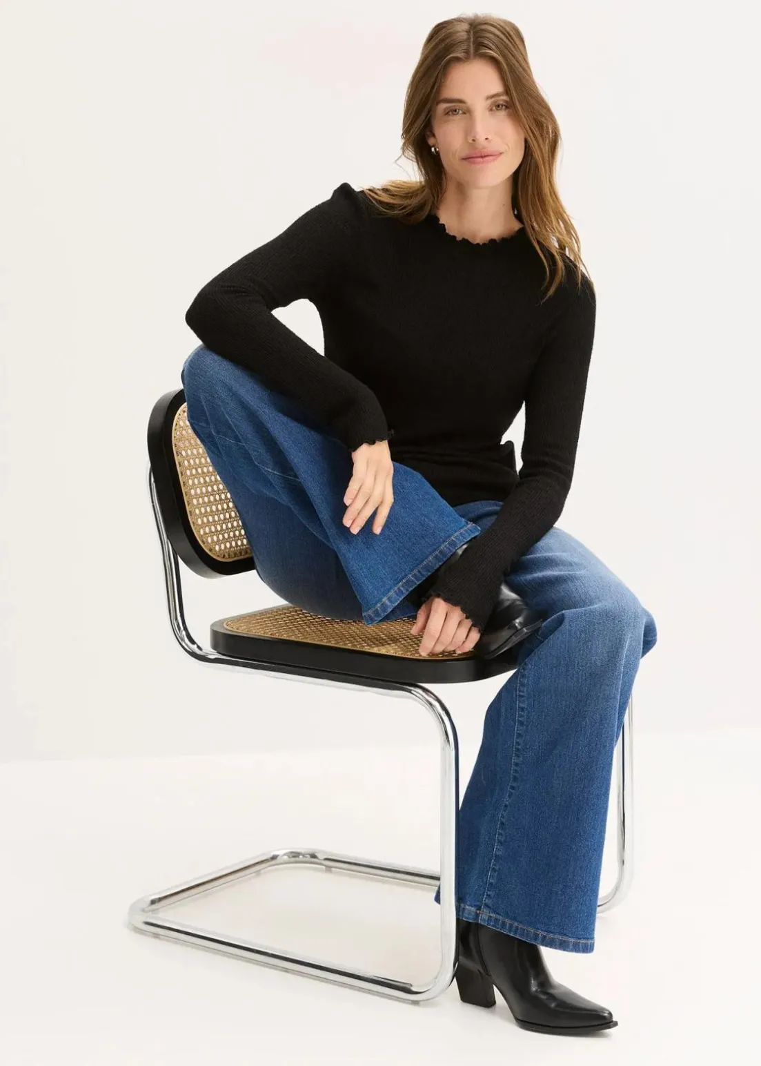 Rippshirt aus Viskose-Mix