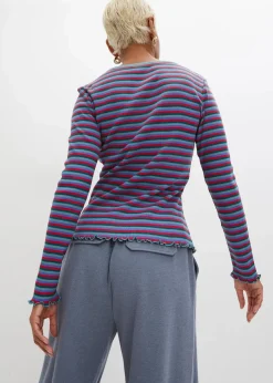 Rippshirt gestreift aus Bio-Baumwolle