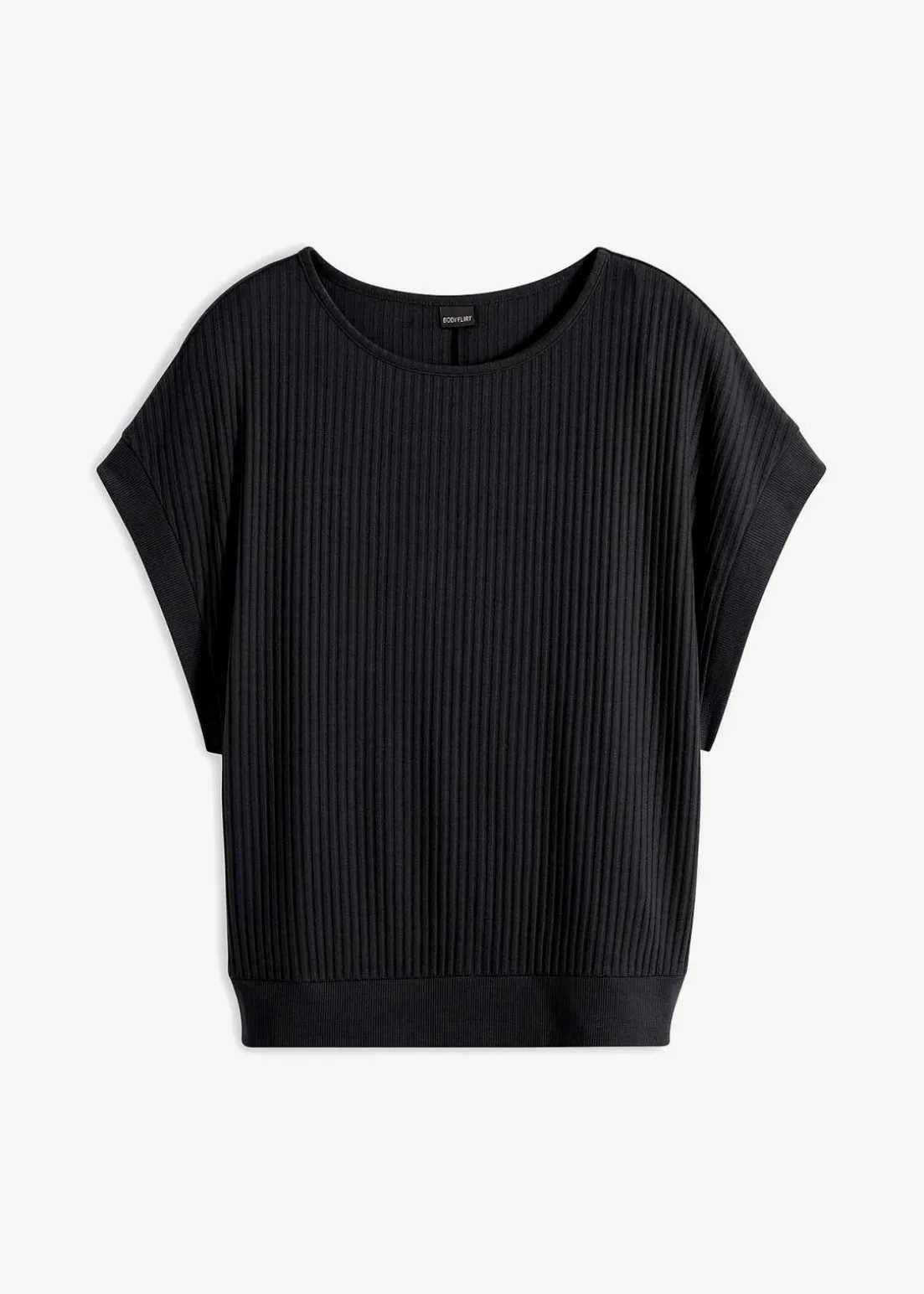 Rippshirt mit Fledermausärmeln