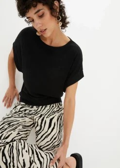 Rippshirt mit Fledermausärmeln