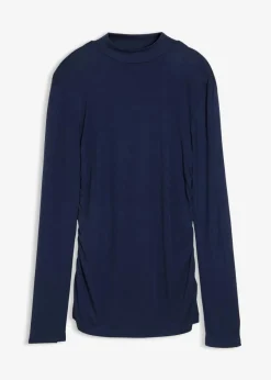 Rippshirt mit Raffung