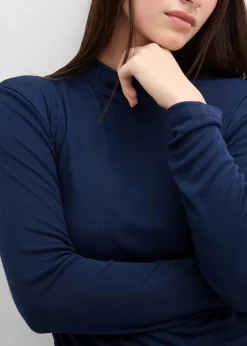 Rippshirt mit Raffung