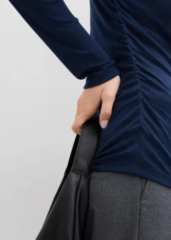 Rippshirt mit Raffung